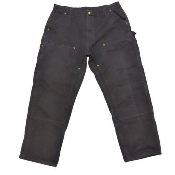 Vtg Carhartt Men's B01 BLK Double Knee Carpenter Jeans 40x30 USA Loose Original - Picture 1 of 10